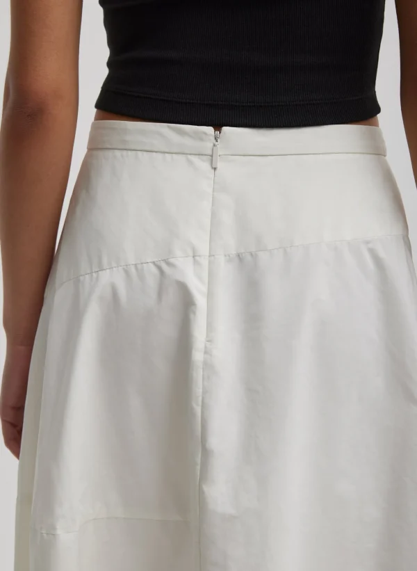 Tibi Nylon Asymmetrical Balloon Skirt White Cheap