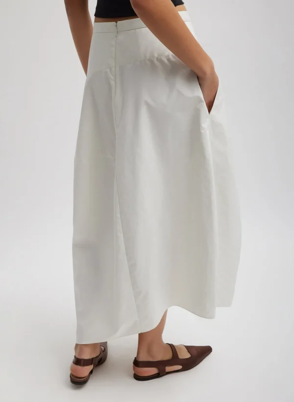 Tibi Nylon Asymmetrical Balloon Skirt White Cheap