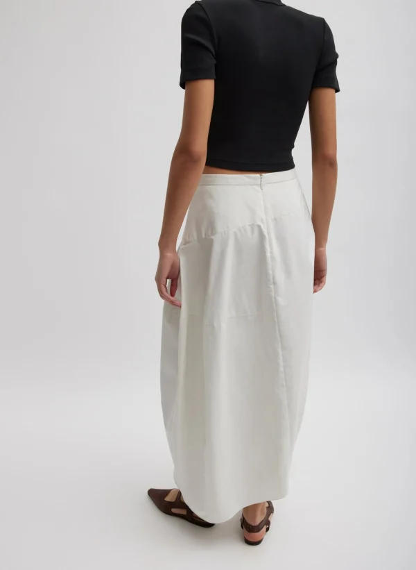 Tibi Nylon Asymmetrical Balloon Skirt White Cheap