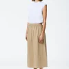 Tibi Nylon Pull On Full Skirt Tan Online
