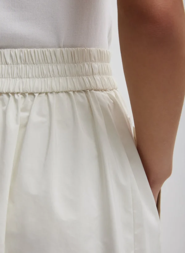 Tibi Nylon Pull On Full Skirt White Discount
