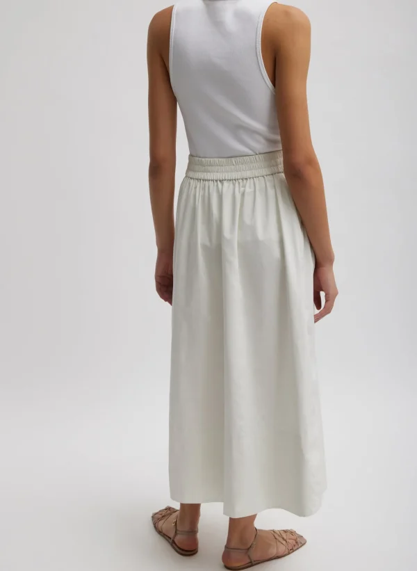 Tibi Nylon Pull On Full Skirt White Discount