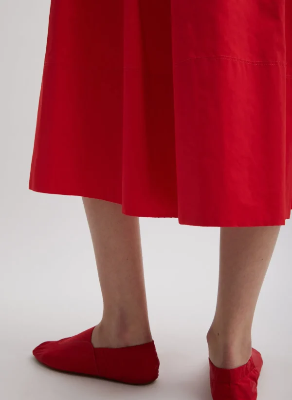 Tibi Nylon Pull On Full Skirt Red Store