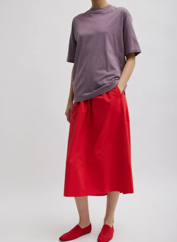 Tibi Nylon Pull On Full Skirt Red Store