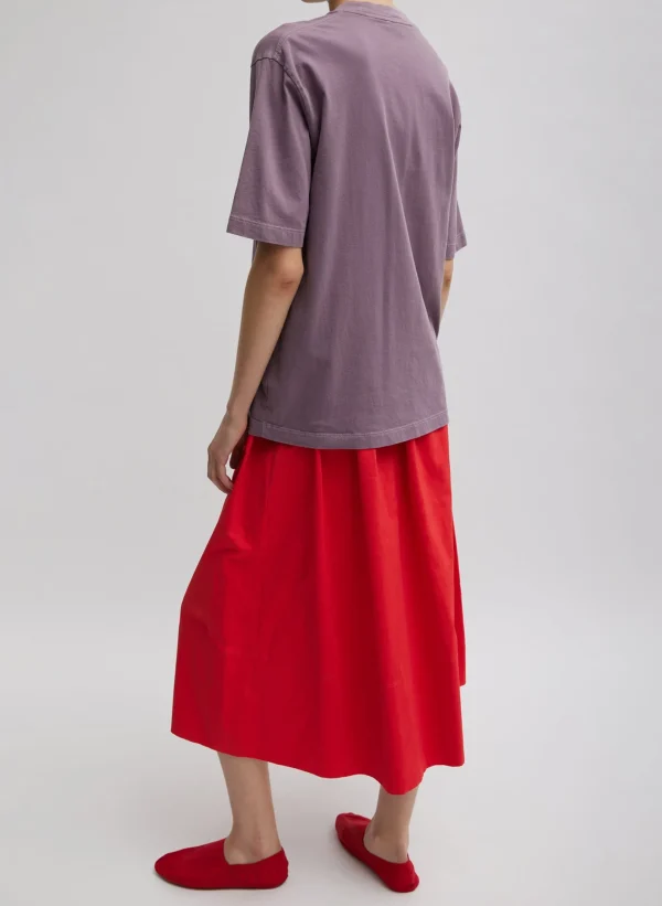 Tibi Nylon Pull On Full Skirt Red Store