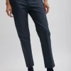 Tibi Oliver Cotton Stretch Tricotine Lennon Ankle Pant Slate Blue Best Sale