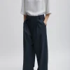 Tibi Oliver Cotton Stretch Tricotine Stella Pant Slate Blue Sale
