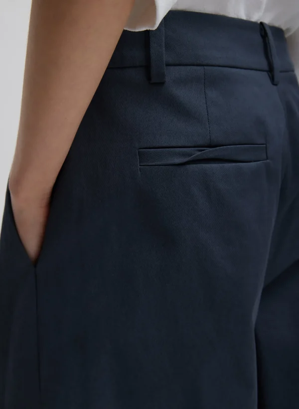 Tibi Oliver Cotton Stretch Tricotine Stella Pant Slate Blue Sale