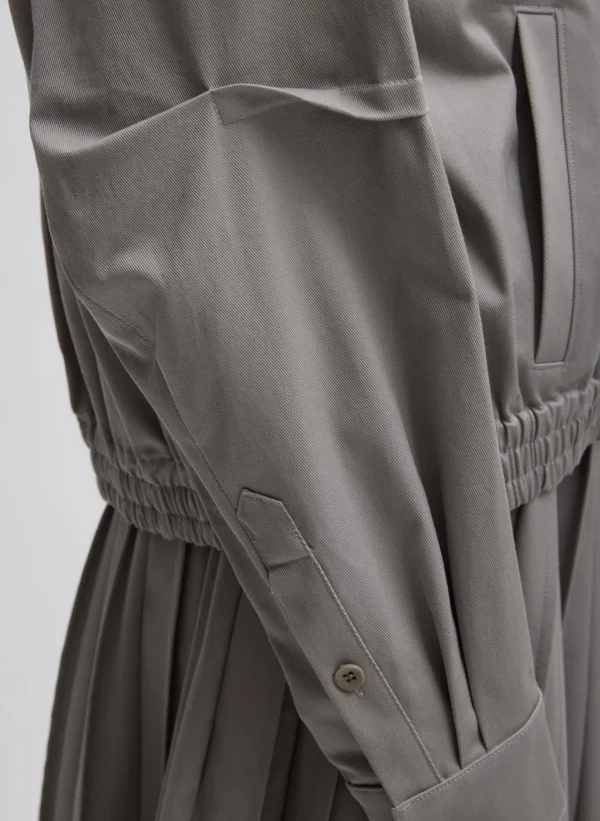 Tibi Oliver Cotton Stretch Tricotine Bomber Grey Moon Hot