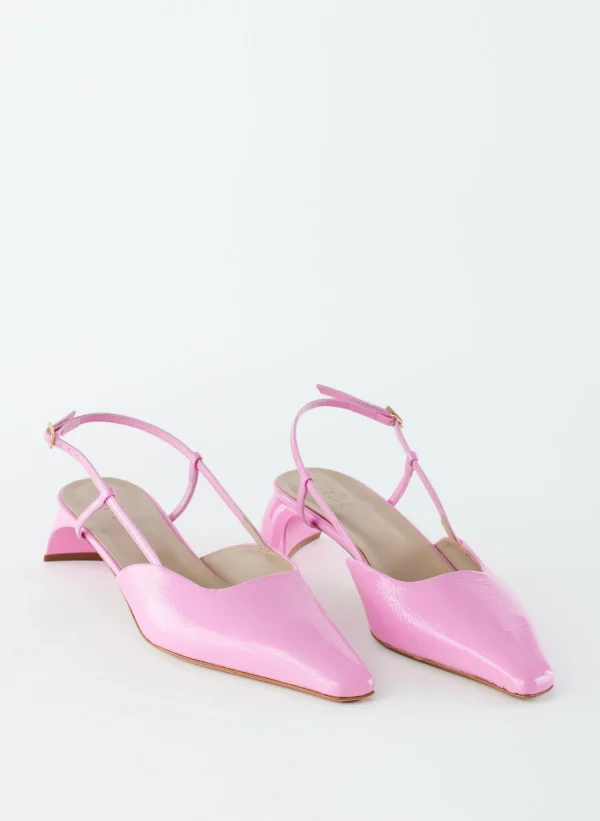 Tibi Patent Leather Oscar Slingback Baby Pink Flash Sale
