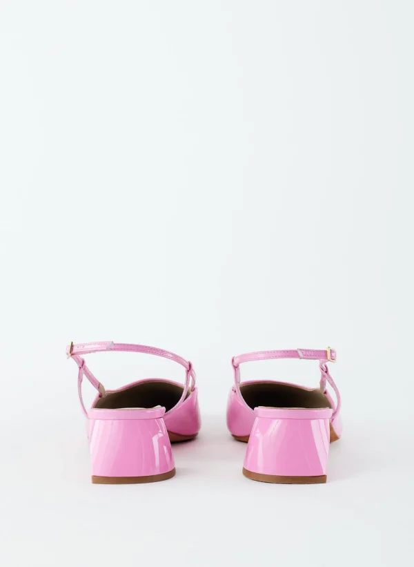 Tibi Patent Leather Oscar Slingback Baby Pink Flash Sale