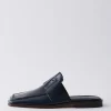 Tibi Pedro Slide Square Toe Loafer Navy Clearance