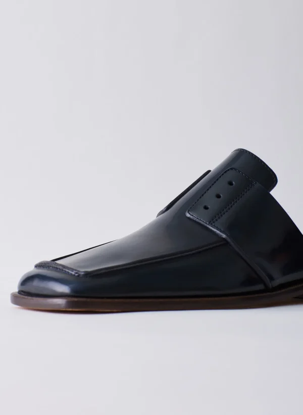 Tibi Pedro Slide Square Toe Loafer Navy Clearance