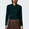 Tibi Perfect Shrunken V-Neck T-Shirt Charcoal Grey Flash Sale