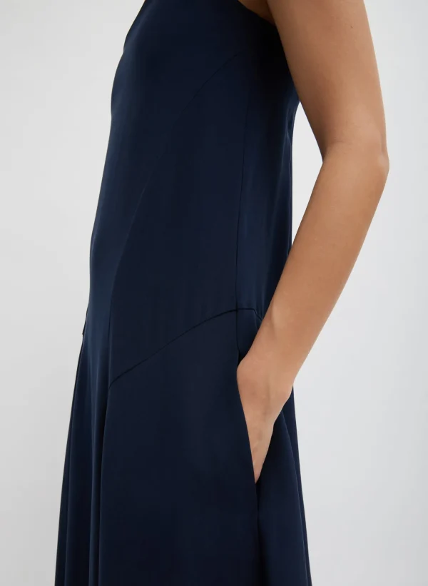 Tibi 4-Ply Silk Strapless Sculpted Dress Dark Navy Hot