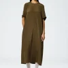 Tibi 4 Ply Silk T-Shirt Dress Wood Cheap