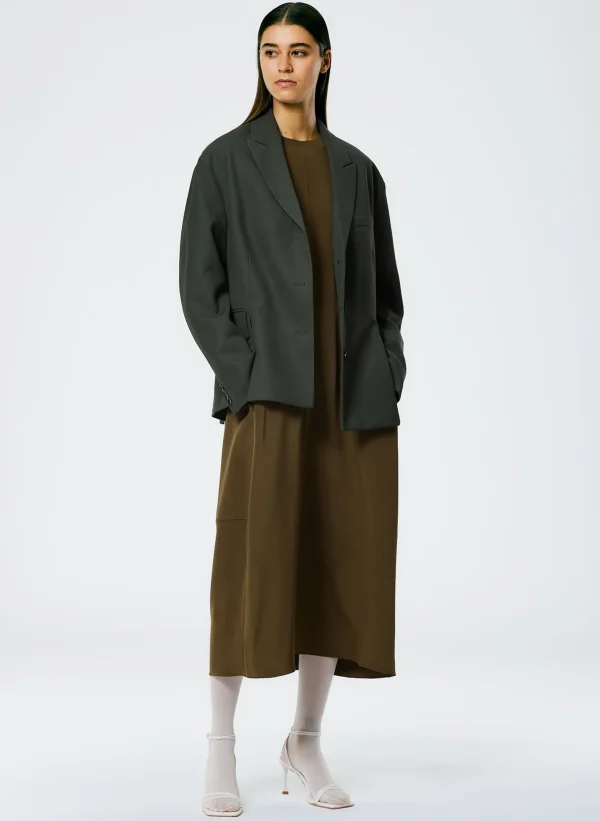 Tibi 4 Ply Silk T-Shirt Dress Wood Cheap