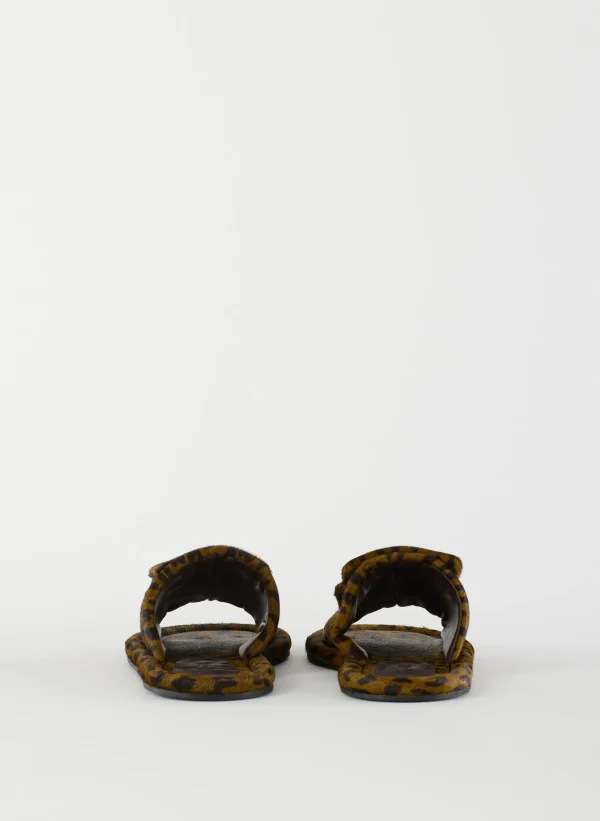 Tibi Pony Hair Calf Print Beryen Sandal Olive Green Online