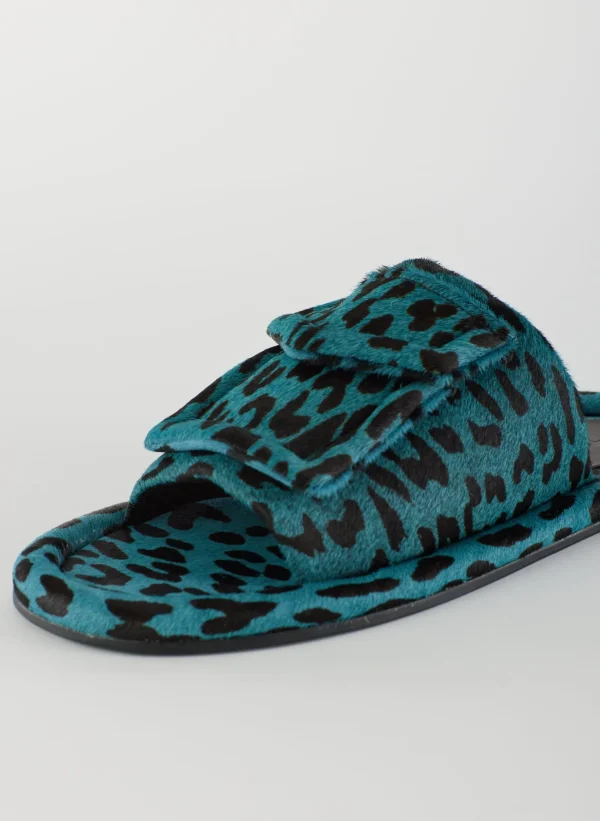 Tibi Pony Hair Calf Print Beryen Sandal Baby Blue Best