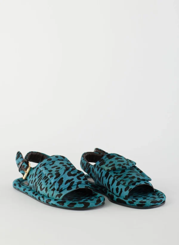 Tibi Pony Hair Calf Print Slingback Beryen Sandal Baby Blue Best