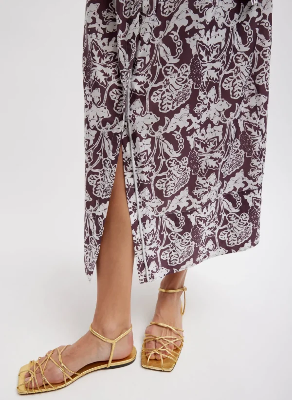 Tibi Recycled Nylon Batik Full Skirt Cinnamon Multi New