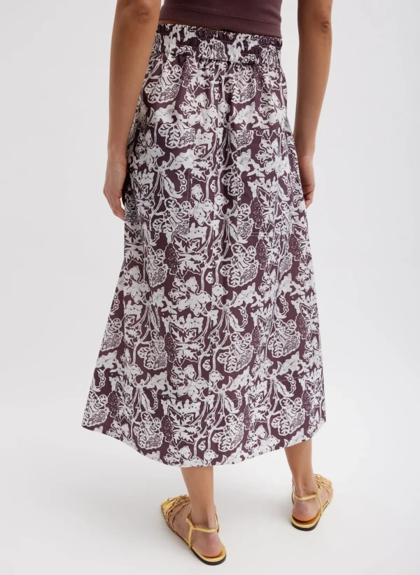 Tibi Recycled Nylon Batik Full Skirt Cinnamon Multi New