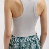 Tibi Ribbed T-Shirt Cropped Tank Stone Outlet