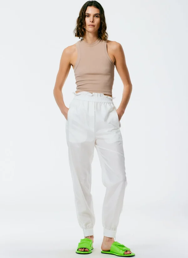 Tibi Ribbed T-Shirt Cropped Tank Sand Cheap