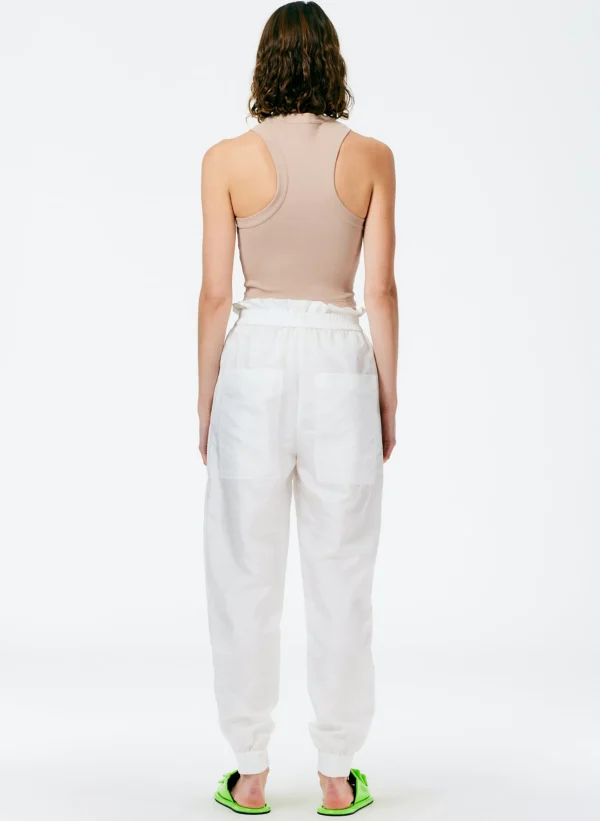 Tibi Ribbed T-Shirt Cropped Tank Sand Cheap