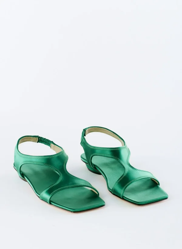 Tibi Rubin Satin Sandal Green Store