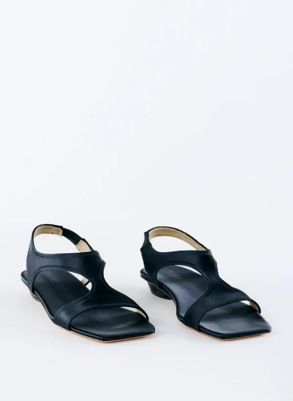 Tibi Rubin Satin Sandal Navy Fashion
