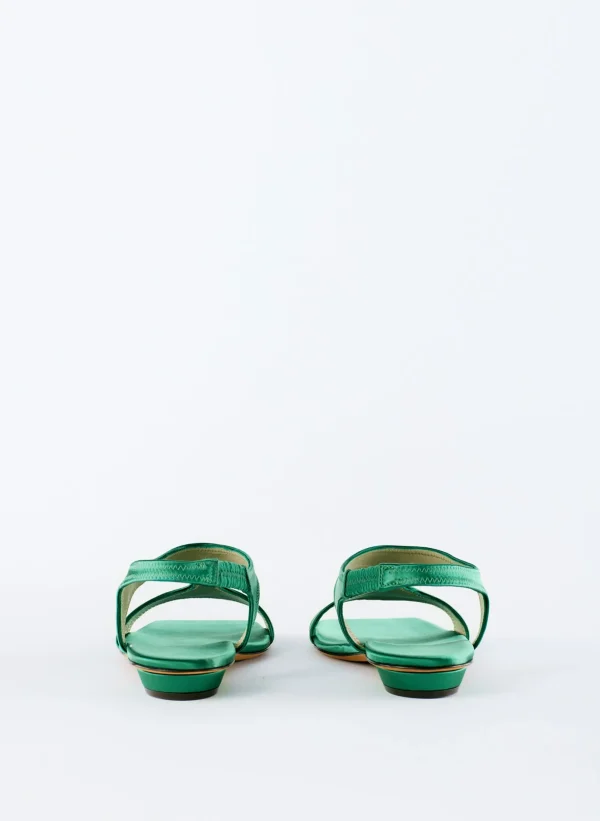 Tibi Rubin Satin Sandal Green Store