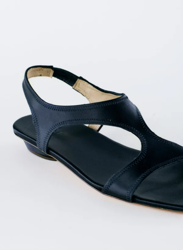 Tibi Rubin Satin Sandal Navy Fashion