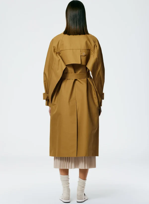 Tibi Sculpted Cotton Trench Tan Best Sale