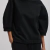 Tibi Sculpted Short Sleeve Sweatshirt Black Shop