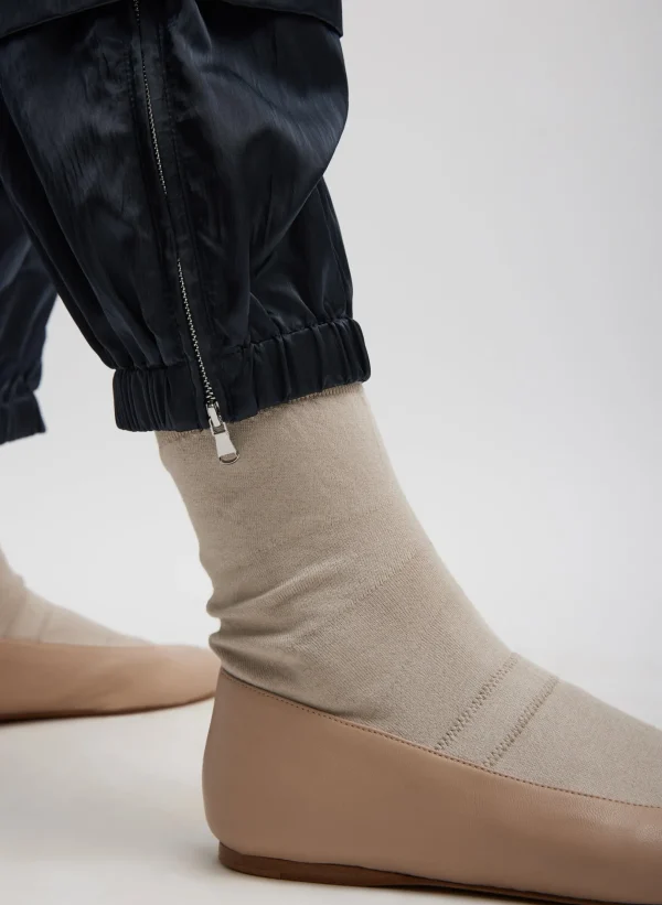 Tibi Shiny Nylon Pull On Wilt Jogger Navy Sale
