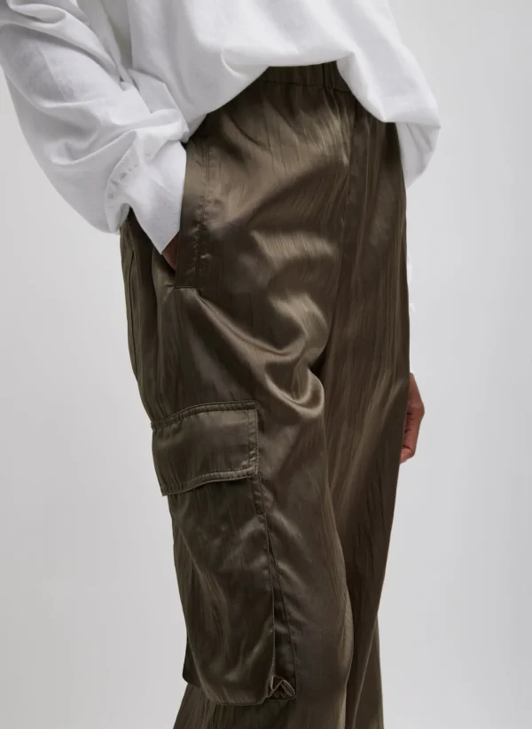 Tibi Shiny Nylon Pull On Wilt Jogger Dune Clearance