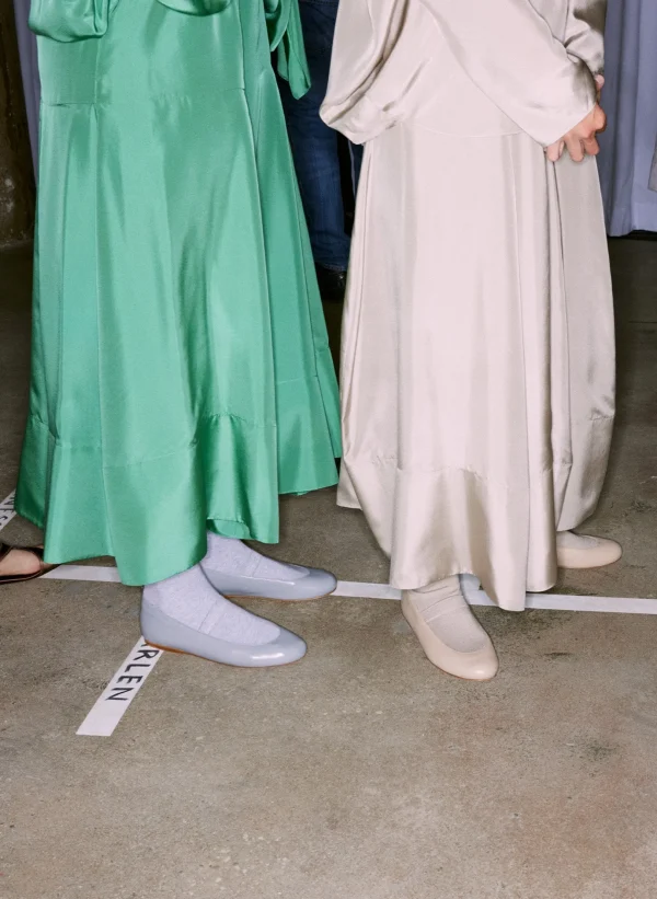 Tibi Silk Habutai Circular Seamed Skirt Light Stone Sale