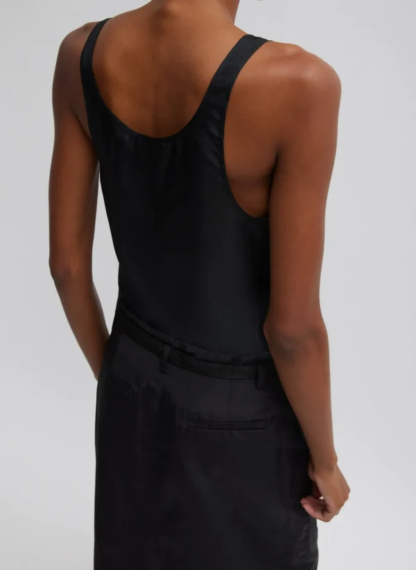 Tibi Silk Habutai Tank Top Black Store
