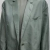 Tibi Silk Nylon Liam Blazer Pumice Grey Outlet