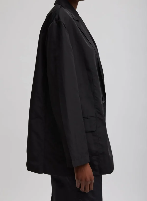 Tibi Silk Nylon Liam Blazer Black Store