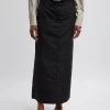 Tibi Silk Nylon Maxi Skirt Black Best Sale