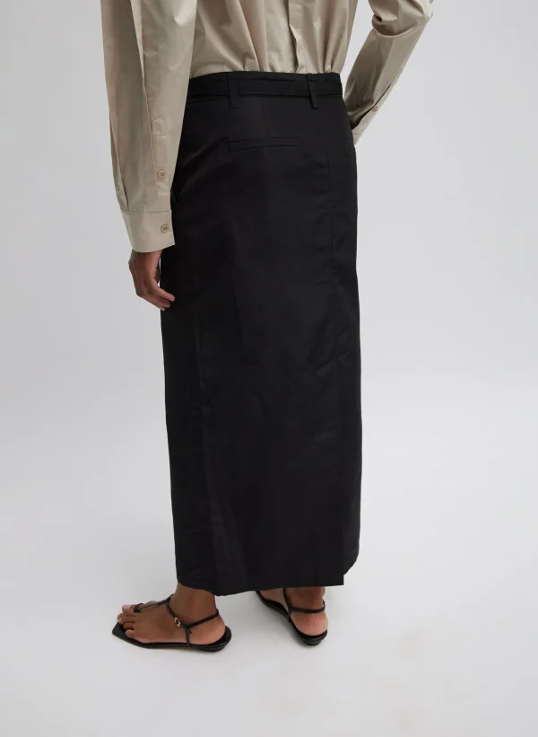 Tibi Silk Nylon Maxi Skirt Black Best Sale