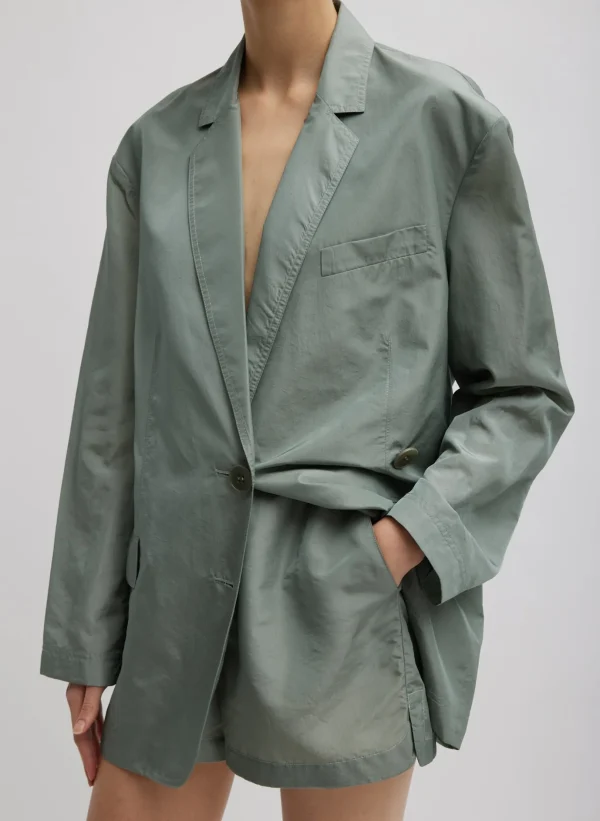 Tibi Silk Nylon Pull On Shorts Pumice Grey Online