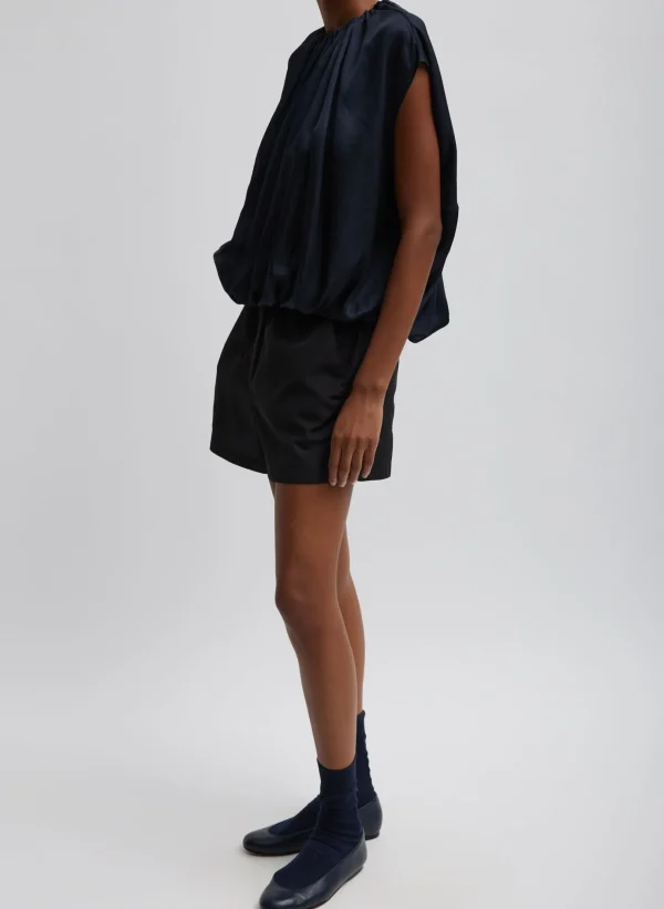 Tibi Silk Nylon Pull On Shorts Black Flash Sale