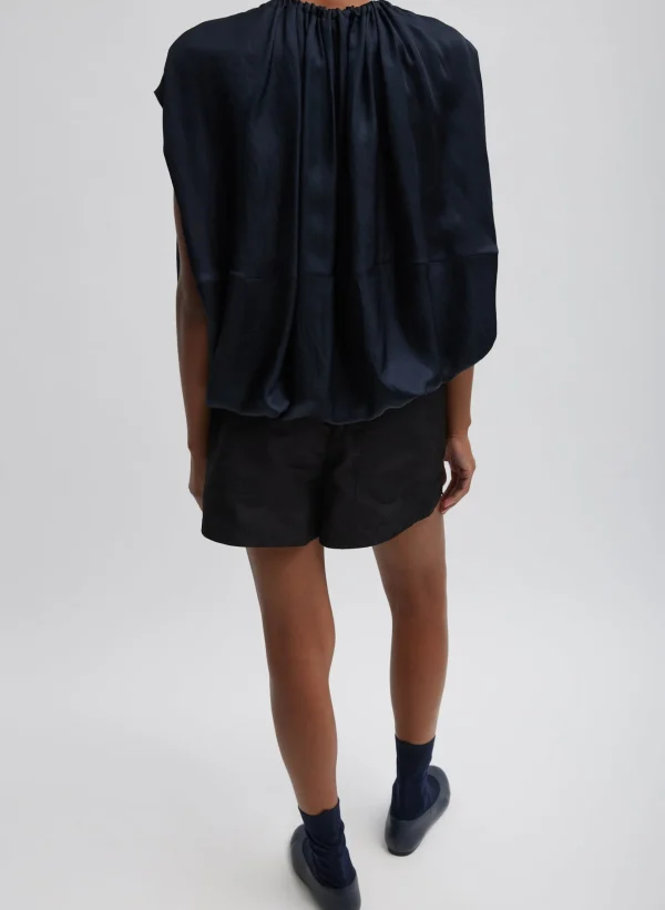 Tibi Silk Nylon Pull On Shorts Black Flash Sale