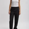 Tibi Silk Nylon Straight Leg Trouser Black Outlet