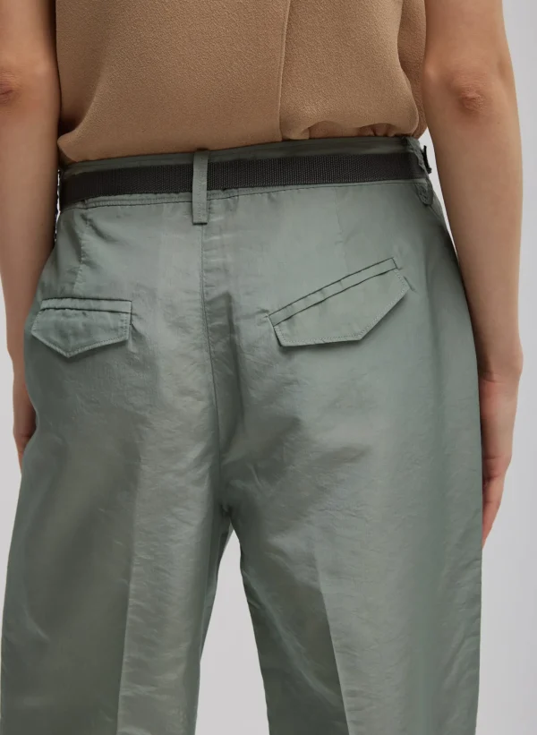 Tibi Silk Nylon Straight Leg Trouser Pumice Grey Cheap