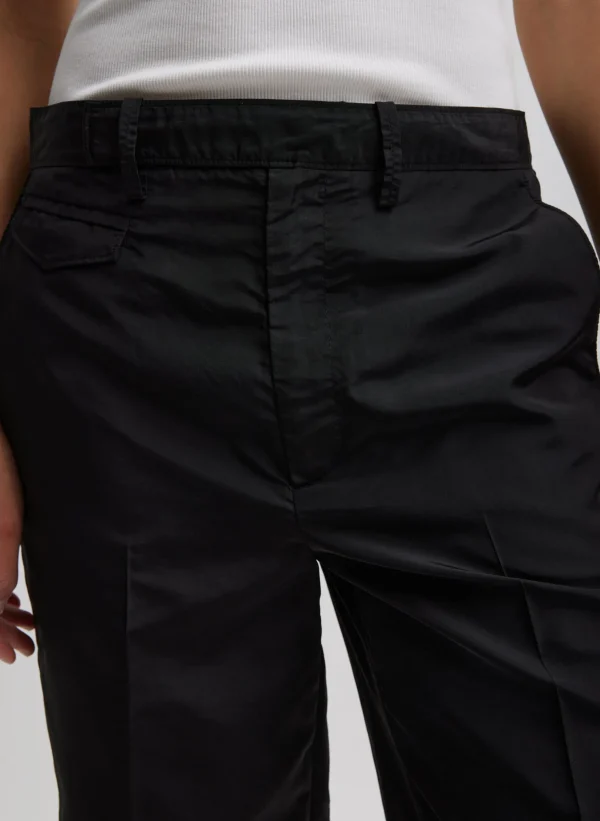 Tibi Silk Nylon Straight Leg Trouser Black Outlet