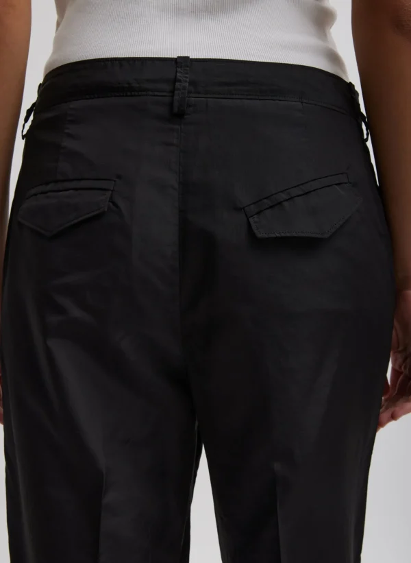 Tibi Silk Nylon Straight Leg Trouser Black Outlet
